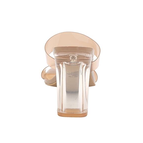 Wild Pair Women Double Strap Slide Sandals Zandria Size US 7.5M Nude Vinyl - Picture 5 of 6